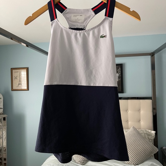 Lacoste Tops - EUC Lacoste Sport TwoTone White Blue Orange Tennis